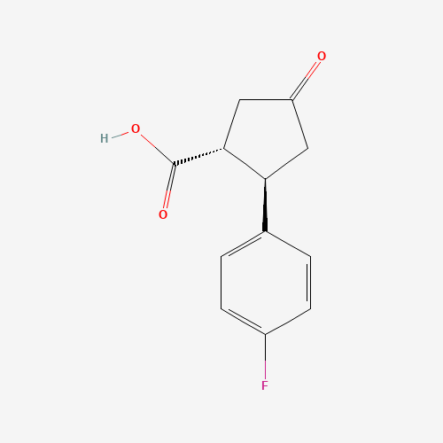 (1R,2R)-2-(4-fluorophenyl)-4-oxocyclopentane-1-carboxylic acid