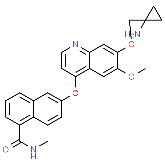 6-((7-((1-Aminocyclopropyl)methoxy)-6-methoxyquinolin-4-yl)oxy)-N-methyl-1-naphthamide - Achmem