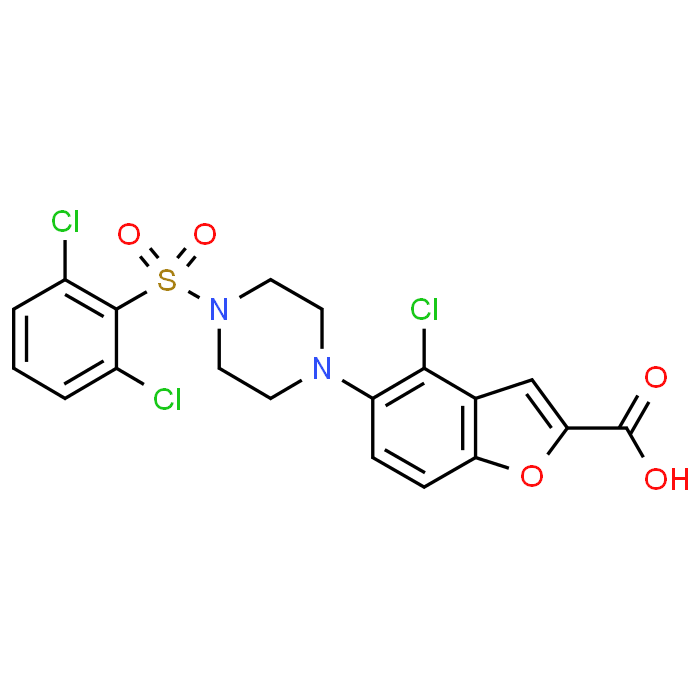 4-Chloro-5-(4-((2,6-dichlorophenyl)sulfonyl)piperazin-1-yl)benzofuran-2-carboxylic acid