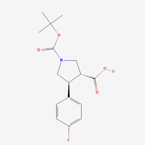 1,3-Pyrrolidinedicarboxylic acid, 4-(4-fluorophenyl)-, 1-(1,1-dimethylethyl) ester, (3R,4S)-rel-
