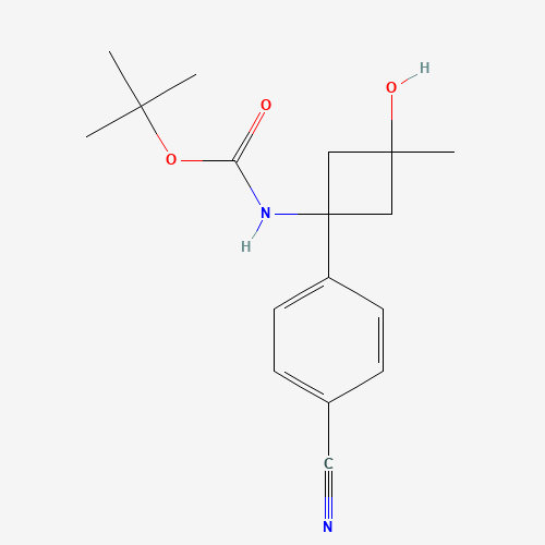 tert-Butyl (1R,3R)-1-(4-cyanophenyl)-3-hydroxy-3-methylcyclobutylcarbamate