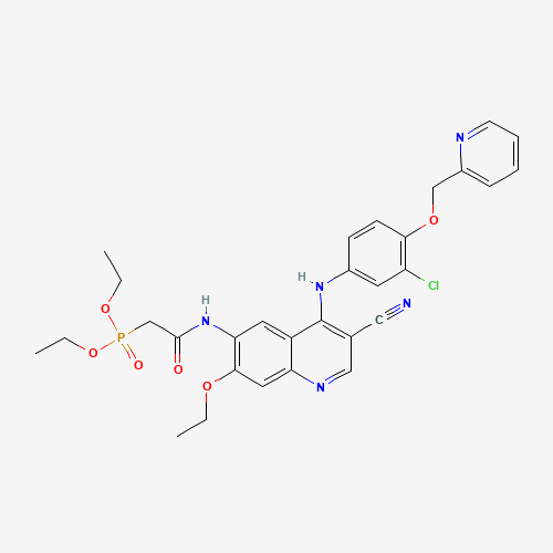 Diethyl (2-((4-((3-chloro-4-(pyridin-2-ylmethoxy)phenyl)amino)-3-cyano-7-ethoxyquinolin-6-yl)amino)-2-oxoethyl)phosphonate