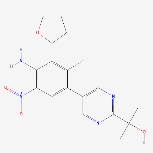 2-(5-(4-Amino-2-fluoro-5-nitro-3-(tetrahydrofuran-2-yl)phenyl)pyrimidin-2-yl)propan-2-ol