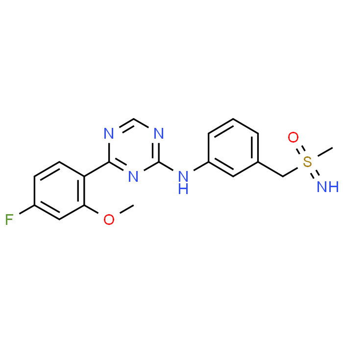 4-(4-Fluoro-2-methoxyphenyl)-N-(3-((S-methylsulfonimidoyl)methyl)phenyl)-1,3,5-triazin-2-amine
