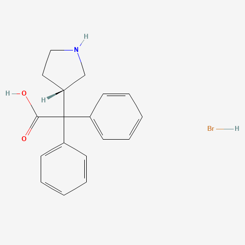 (S)-2,2-diphenyl-2-(pyrrolidin-3-yl)acetic acid (hydrobromide)