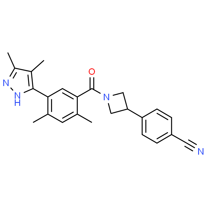 4-(1-(5-(4,5-Dimethyl-1H-pyrazol-3-yl)-2,4-dimethylbenzoyl)azetidin-3-yl)benzonitrile
