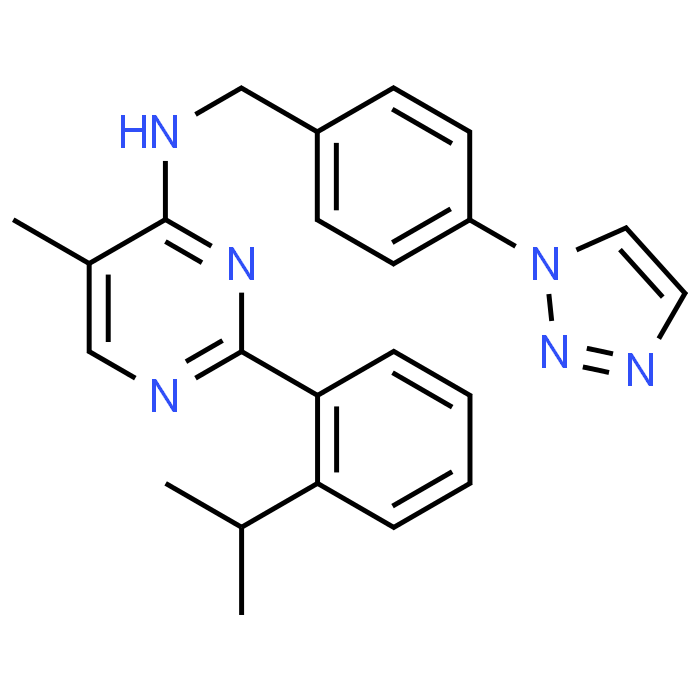 N-(4-(1H-1,2,3-Triazol-1-yl)benzyl)-2-(2-isopropylphenyl)-5-methylpyrimidin-4-amine