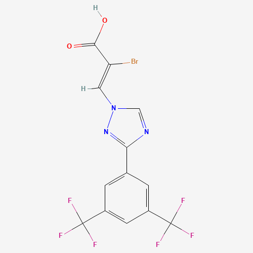 (Z)-3-(3-(3,5-Bis(trifluoromethyl)phenyl)-1H-1,2,4-triazol-1-yl)-2-bromoacrylic acid