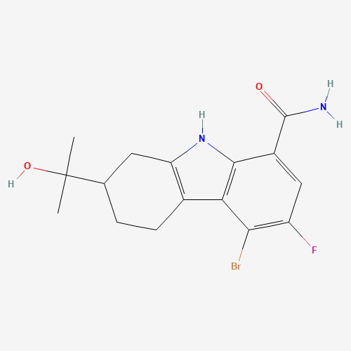 5-Bromo-6-fluoro-2-(2-hydroxypropan-2-yl)-2,3,4,9-tetrahydro-1H-carbazole-8-carboxamide