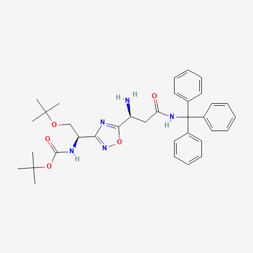 tert-Butyl ((R)-1-(5-((S)-1-amino-3-oxo-3-(tritylamino)propyl)-1,2,4-oxadiazol-3-yl)-2-(tert-butoxy)ethyl)carbamate