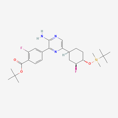 tert-Butyl 4-(3-amino-6-((1S,3S,4S)-4-((tert-butyldimethylsilyl)oxy)-3-fluorocyclohexyl)pyrazin-2-yl)-2-fluorobenzoate