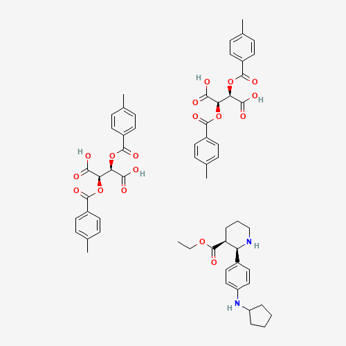 Ethyl (2R,3S)-2-(4-(cyclopentylamino)phenyl)piperidine-3-carboxylate bis((2R,3R)-2,3-bis((4-methylbenzoyl)oxy)succinate)