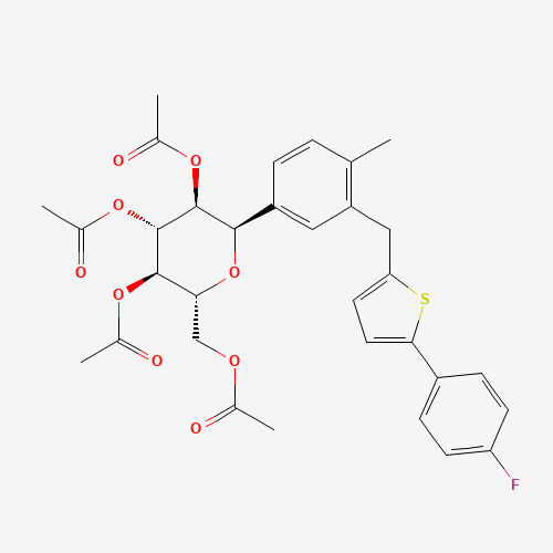 (2R,3R,4R,5S,6R)-2-(Acetoxymethyl)-6-(3-((5-(4-fluorophenyl)thiophen-2-yl)methyl)-4-methylphenyl)tetrahydro-2H-pyran-3,4,5-triyl triacetate