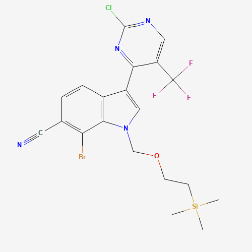 7-Bromo-3-(2-chloro-5-(trifluoromethyl)pyrimidin-4-yl)-1-((2-(trimethylsilyl)ethoxy)methyl)-1H-indole-6-carbonitrile