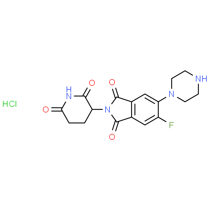 2-(2,6-Dioxopiperidin-3-yl)-5-fluoro-6-(piperazin-1-yl)isoindoline-1,3-dione hydrochloride