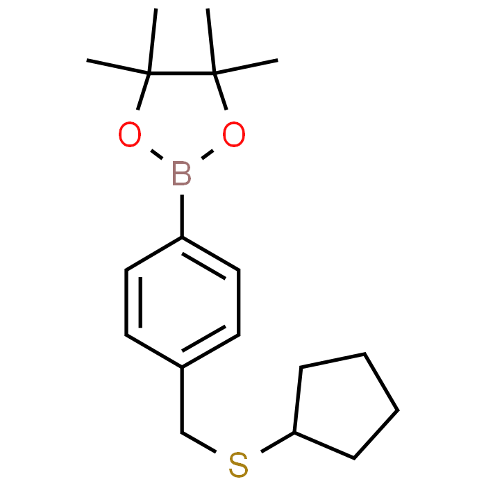 2-(4-((Cyclopentylthio)methyl)phenyl)-4,4,5,5-tetramethyl-1,3,2-dioxaborolane - Achmem