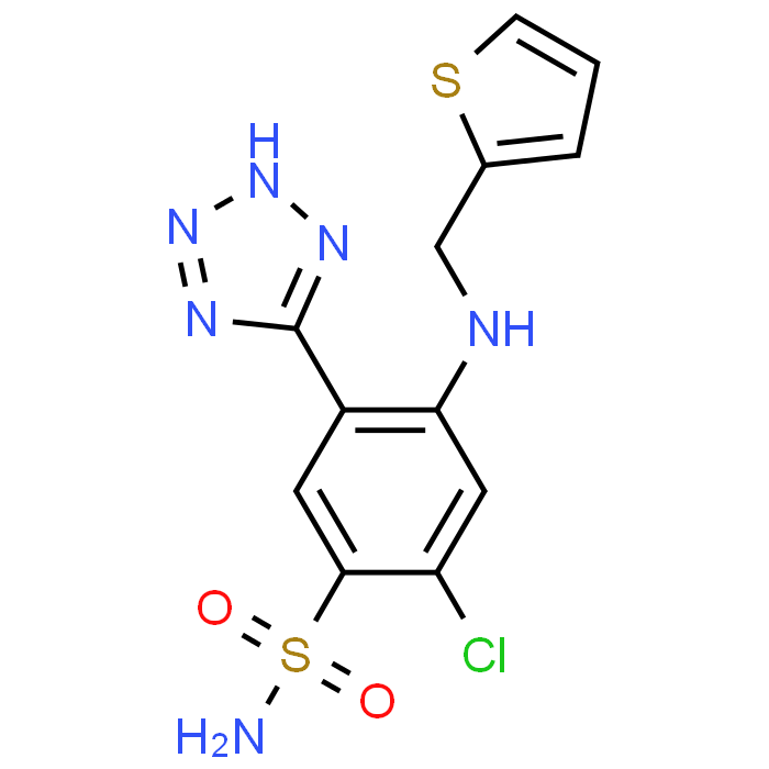 2-Chloro-5-(2H-tetrazol-5-yl)-4-((thiophen-2-ylmethyl)amino)benzenesulfonamide