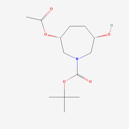 rel-tert-Butyl (3R,6S)-3-acetoxy-6-hydroxyazepane-1-carboxylate