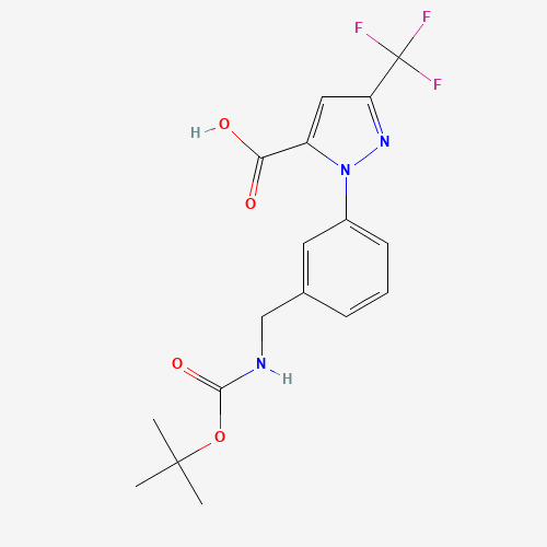 1-(3-(((tert-Butoxycarbonyl)amino)methyl)phenyl)-3-(trifluoromethyl)-1H-pyrazole-5-carboxylic acid