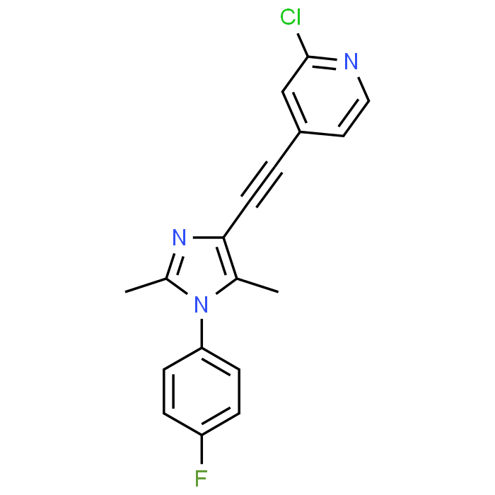 2-Chloro-4-((1-(4-fluorophenyl)-2,5-dimethyl-1H-imidazol-4-yl)ethynyl)pyridine