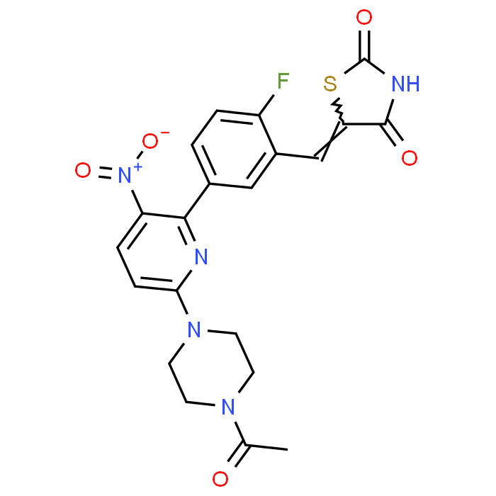 5-(5-(6-(4-Acetylpiperazin-1-yl)-3-nitropyridin-2-yl)-2-fluorobenzylidene)thiazolidine-2,4-dione