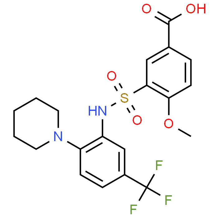 4-Methoxy-3-(N-(2-(piperidin-1-yl)-5-(trifluoromethyl)phenyl)sulfamoyl)benzoic acid