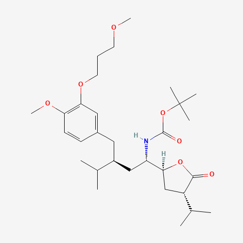 tert-Butyl ((1S,3S)-1-((2S,4S)-4-isopropyl-5-oxotetrahydrofuran-2-yl)-3-(4-methoxy-3-(3-methoxypropoxy)benzyl)-4-methylpentyl)carbamate