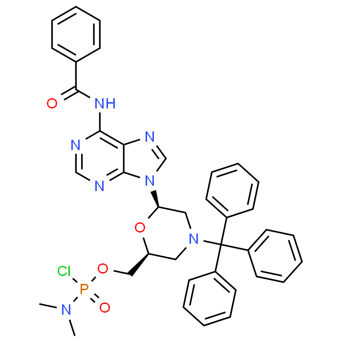 ((2S,6R)-6-(6-Benzamido-9H-purin-9-yl)-4-tritylmorpholin-2-yl)methyl dimethylphosphoramidochloridate