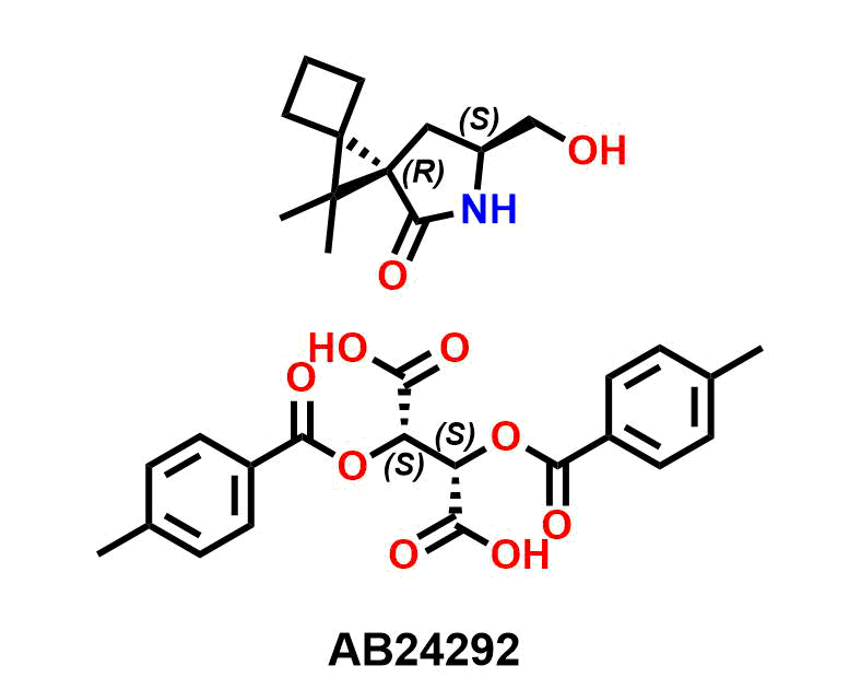 (5R,8S)-8-(Hydroxymethyl)-10,10-dimethyl-7-azadispiro[3.0.4.1]decan-6-one (2S,3S)-2,3-bis[(4-methylbenzoyl)oxy]succinic acid