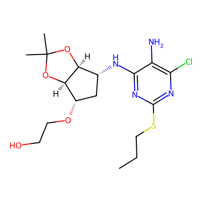 2-(((3aR,4S,6R,6aS)-6-((5-Amino-6-chloro-2-(propylthio)pyrimidin-4-yl)amino)-2,2-dimethyltetrahydro-3aH-cyclopenta[d][1,3]dioxol-4-yl)oxy)ethanol