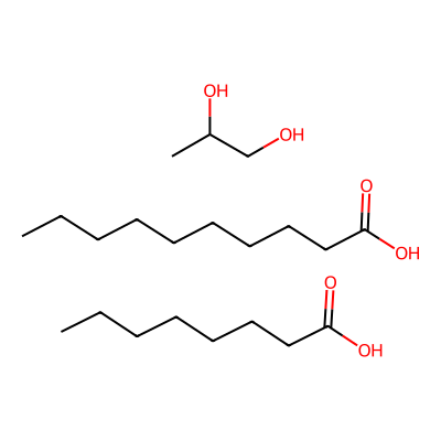 Decanoic acid compound with octanoic acid and propane-1,2-diol (1:1:1)