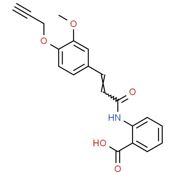 (E)-2-(3-(3-Methoxy-4-(prop-2-yn-1-yloxy)phenyl)acrylamido)benzoic acid