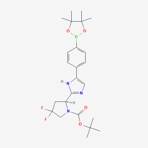 tert-Butyl (S)-4,4-difluoro-2-(5-(4-(4,4,5,5-tetramethyl-1,3,2-dioxaborolan-2-yl)phenyl)-1H-imidazol-2-yl)pyrrolidine-1-carboxylate
