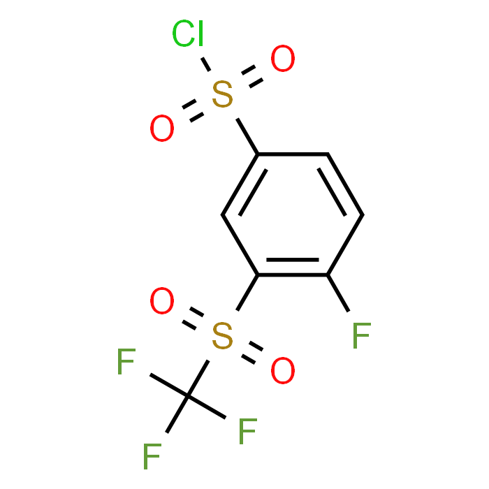 4-Fluoro-3-((trifluoromethyl)sulfonyl)benzene-1-sulfonyl chloride
