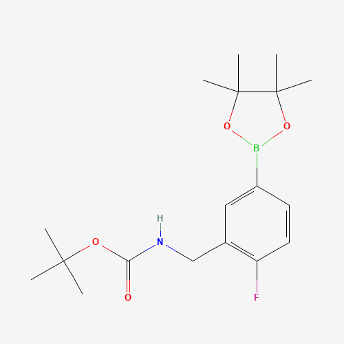 tert-Butyl N-{[2-fluoro-5-(tetramethyl-1,3,2-dioxaborolan-2-yl)phenyl]methyl}carbamate