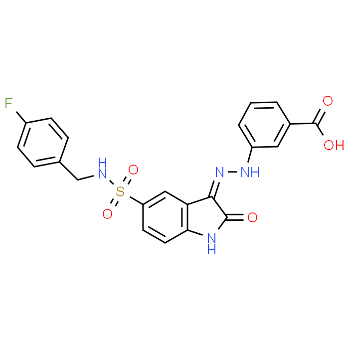 (Z)-3-(2-(5-(N-(4-Fluorobenzyl)sulfamoyl)-2-oxoindolin-3-ylidene)hydrazinyl)benzoic acid