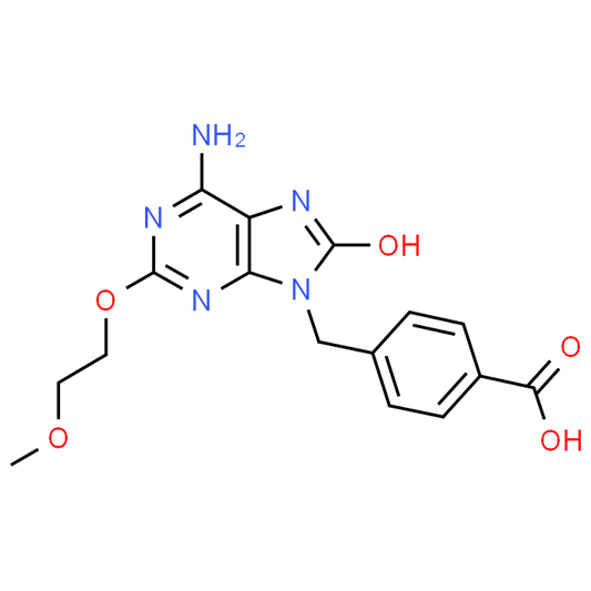 4-((6-Amino-2-(2-methoxyethoxy)-8-oxo-7,8-dihydro-9H-purin-9-yl)methyl)benzoic acid
