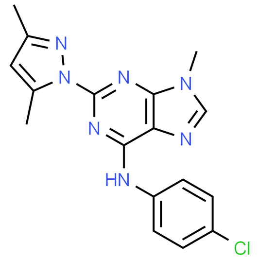 N-(4-Chlorophenyl)-2-(3,5-dimethyl-1H-pyrazol-1-yl)-9-methyl-9H-purin-6-amine