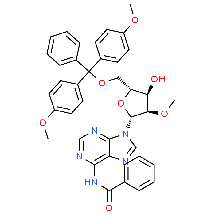 N-(9-((2R,3R,4R,5R)-5-((Bis(4-methoxyphenyl)(phenyl)methoxy)methyl)-4-hydroxy-3-methoxytetrahydrofuran-2-yl)-9H-purin-6-yl)benzamide
