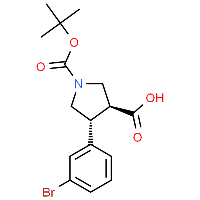 (3R,4S)-rel-4-(3-Bromophenyl)-1-(tert-butoxycarbonyl)pyrrolidine-3-carboxylic acid