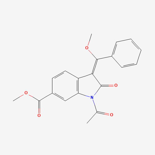Methyl (3E)-1-acetyl-3-[methoxy(phenyl)methylidene]-2-oxo-2,3-dihydro-1H-indole-6-carboxylate