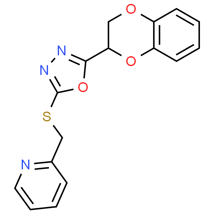 2-(2,3-Dihydrobenzo[b][1,4]dioxin-2-yl)-5-((pyridin-2-ylmethyl)thio)-1,3,4-oxadiazole