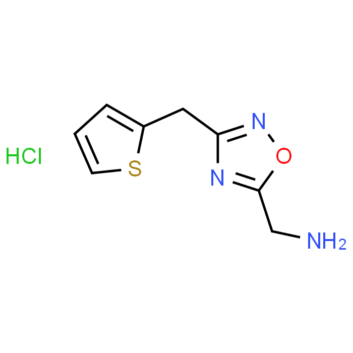 (3-(Thiophen-2-ylmethyl)-1,2,4-oxadiazol-5-yl)methanamine hydrochloride