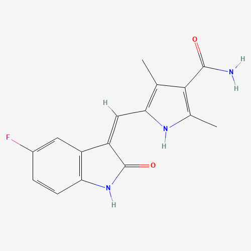 (Z)-5-((5-Fluoro-2-oxoindolin-3-ylidene)methyl)-2,4-dimethyl-1H-pyrrole-3-carboxamide