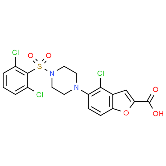 4-Chloro-5-(4-((2,6-dichlorophenyl)sulfonyl)piperazin-1-yl)benzofuran-2-carboxylic acid