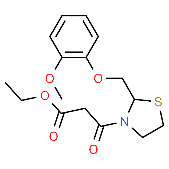 Ethyl 3-(2-((2-methoxyphenoxy)methyl)thiazolidin-3-yl)-3-oxopropanoate