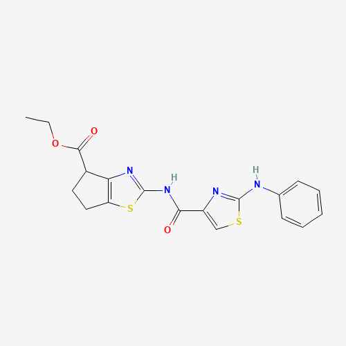 Ethyl 2-(2-(phenylamino)thiazole-4-carboxamido)-5,6-dihydro-4H-cyclopenta[d]thiazole-4-carboxylate