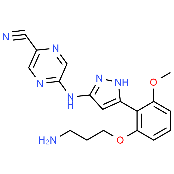 5-((5-(2-(3-Aminopropoxy)-6-methoxyphenyl)-1H-pyrazol-3-yl)amino)pyrazine-2-carbonitrile