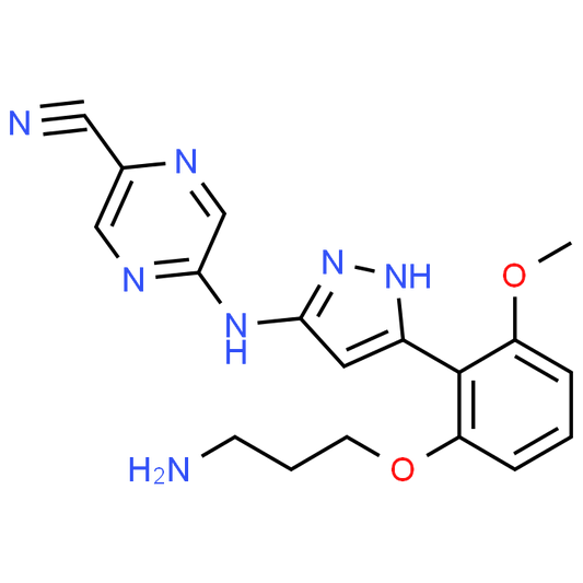 5-((5-(2-(3-Aminopropoxy)-6-methoxyphenyl)-1H-pyrazol-3-yl)amino)pyrazine-2-carbonitrile
