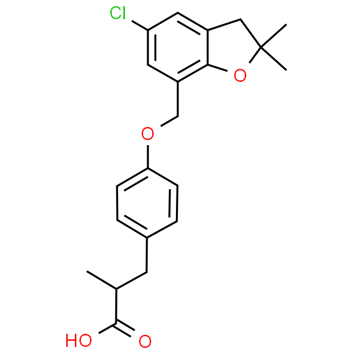 3-(4-((5-Chloro-2,2-dimethyl-2,3-dihydrobenzofuran-7-yl)methoxy)phenyl)-2-methylpropanoic acid